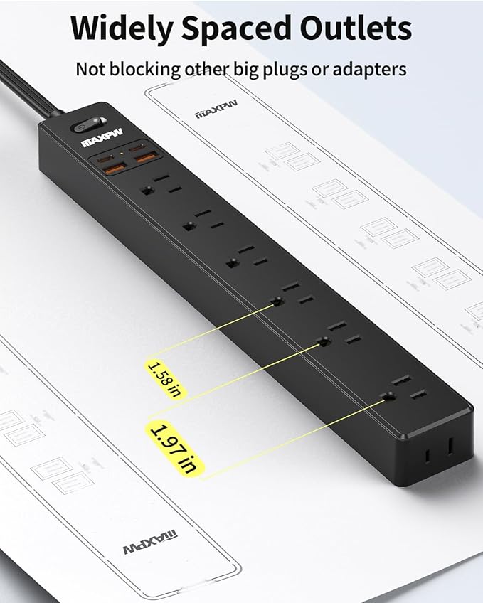 10 Ft Power Strip Surge Protector - Image 3