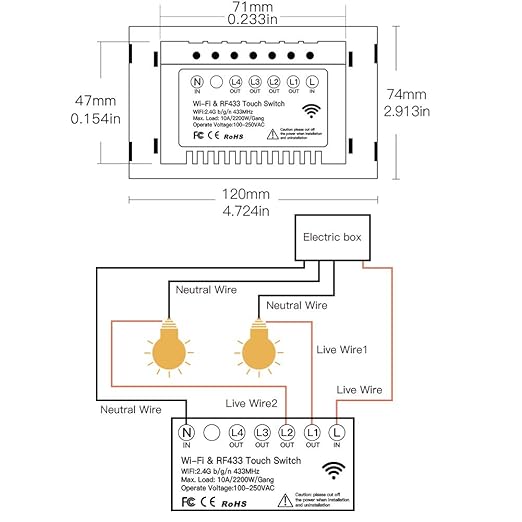 MOES 2.4GHz WiFi Wall Touch Smart Switch Neutral Wire Required, 3 Way - Image 7