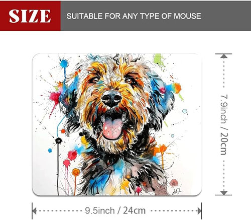 A Dog with Messy Drawings Square Mouse pad, Waterproof, Anti Slip Rubber Base - Image 2