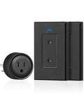 Black Remote Control Outlet Plug, WILAWELS Wireless Light Switch, On Off Remote by Wilawels