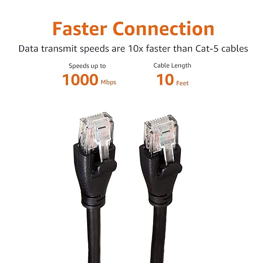 Amazon Basics RJ45 Cat 6 Ethernet Patch Cable, 1Gpbs Transfer Speed, 10 Foot - Image 6
