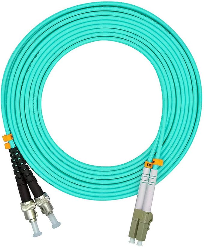 Jeirdus 1Meter 3ft LC to ST Duplex 50/125 10G OM3 Multi-Mode Fiber Optic Cable by Jeirdus
