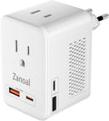 6 in 1 European Travel Plug Adapter, 220v to 110v Voltage Converter, US to by Zanoal