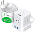 Cube Power Strips with Surge Protection, 6ft Extension Cord with Multiple by UncagedErgonomics
