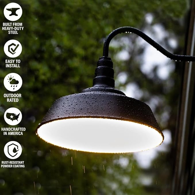 Steel Lighting Co. Large Outdoor Barn Light |Garage Light Fixture | Made in - Image 3