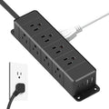 30W USB C Power Strip Surge Protector, Ultra Thin Flat Plug Power Strip 4 Side by ANNQUAN