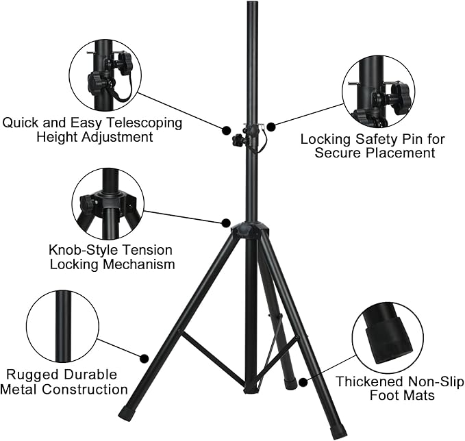 Howonder Heavy Duty Speaker Stand, PA Speaker Stand, Speaker Tripod Stand - Image 3