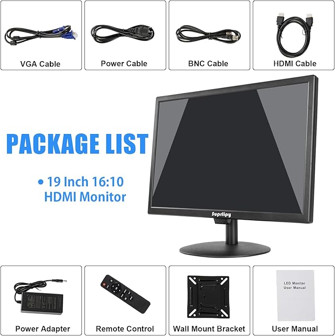 Suprlipy 19 inch FHD Small IPS Monitor LCD Display Screen 1440x900 60Hz 16:10 - Image 8