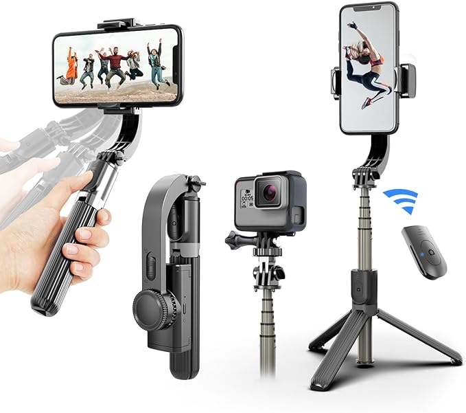 Gimbal Stabilizer for Smartphone ，with Retractable Selfie Stick and by irianu