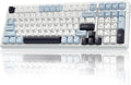 F99 Wireless Mechanical Keyboard, Hot Swappable Custom Keyboard,Pre-Lubed Linear Switches,Gasket Structure,Rgb Backlit Gaming Keyboard (Blue&White)