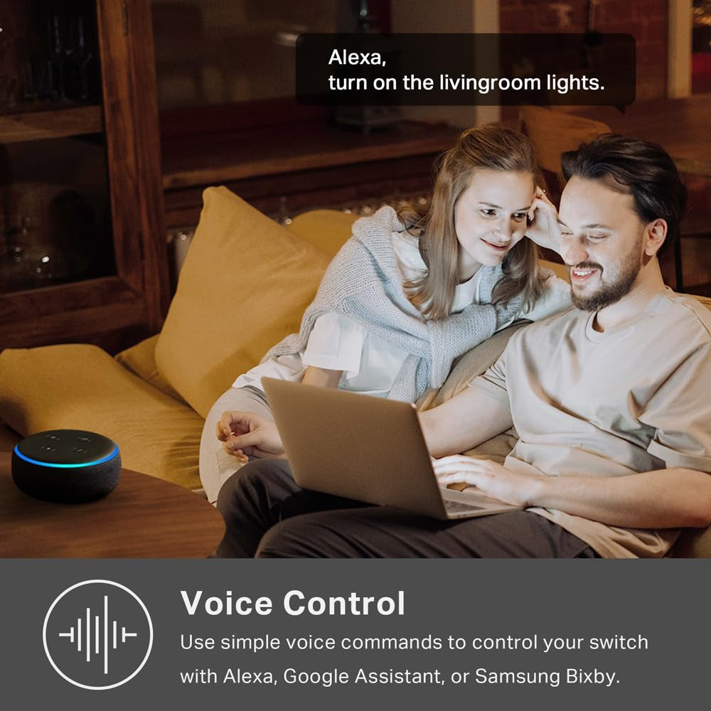 Kasa Smart Switch 2-Gang, HS200-2, Single Pole, Need Neutral Wire | 2.4Ghz Wi-Fi Works with Alexa and Google Home, UL Certified, No Hub Required, White