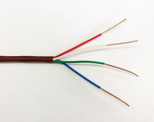 EASTWIRE 18/4 50ft Thermostat Wire, Solid Copper Wire, 18 Gauge Conductor by eastwire