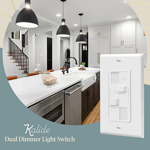 TOPGREENER Kalide Dual Load Dimmer Light Switch, Double LED Dimmer Switch - Image 2