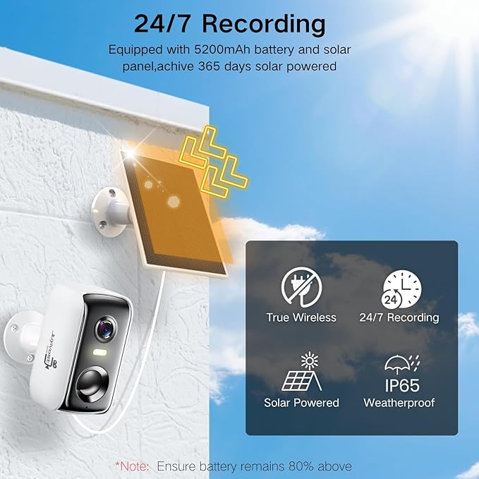 Solar Security Cameras Wireless Outdoor, 2K Outside Security Wireless WiFi - Image 2