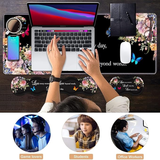 Ergonomic Keyboard Wrist Rest & Mouse Pad Wrist Rest Set, Large XXL Gaming Desk - Image 7