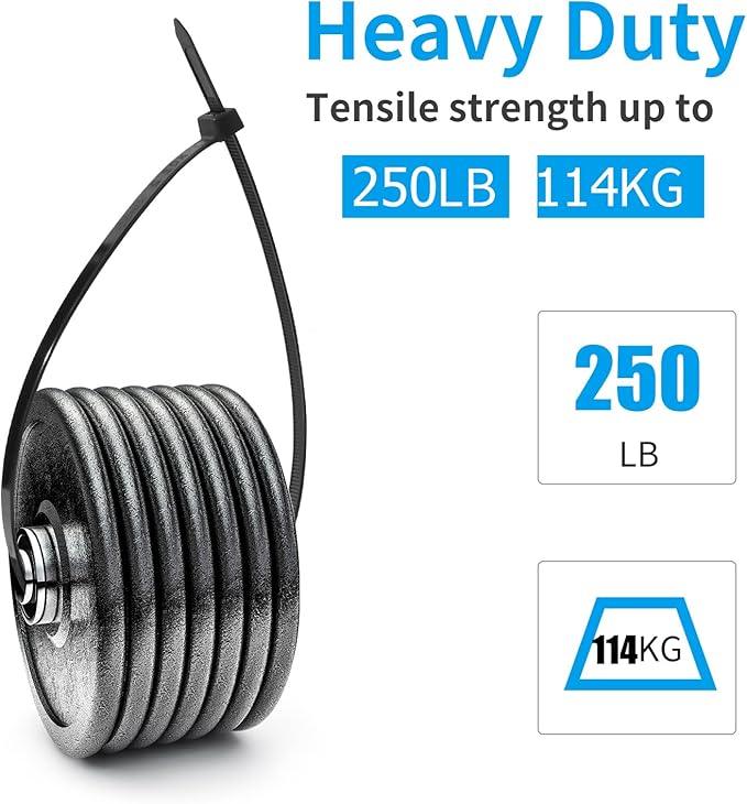 XINGO 31 inch Black Zip Ties Heavy Duty 40PCS, 250 LBS Ultra Strong Plastic - Image 3