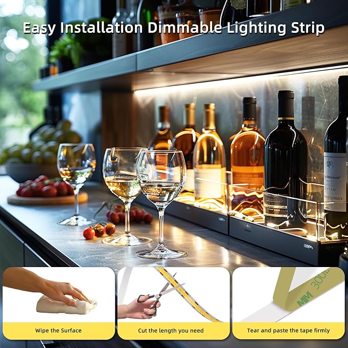 UVTaoYuan Led Strip Lights 5V USB 6.56ft/2m 640 LEDs Touch stepless Dimmable - Image 6