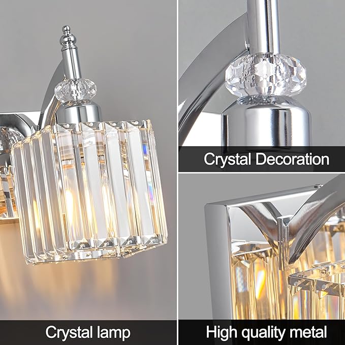 BBLLWJ 6 Light Bathroom Vanity Light Modern Chrome Vanity Light Fixtures - Image 5