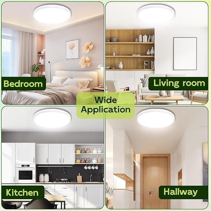 hykolity 2 Pack 9 Inch Selectable CCT LED Round Flat Panel Light, 18W 1800LM - Image 8