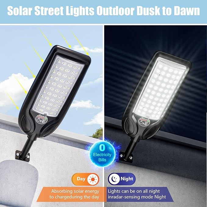 Solar Street Lights Outdoor Waterproof, 30000LM Dusk to Dawn Solar Lights - Image 7