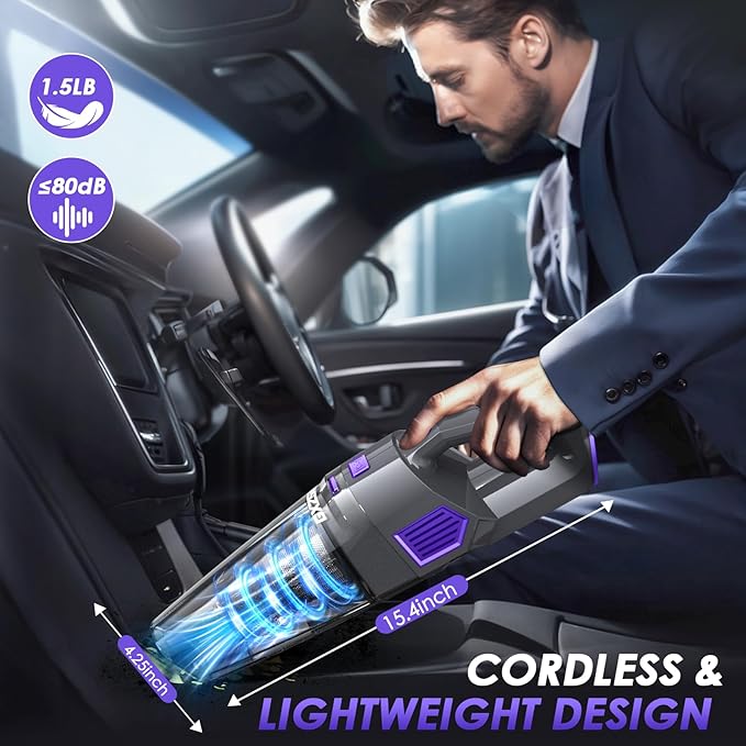 Gxzsk Handheld Vacuum Cordless, 15000PA Strong Suction Hand Held Car Vacuum - Image 6