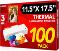 CAREGY 100 Pack Laminating Sheets, Hold 11 x 17 Inch Sheet, 3 Mil Clear Thermal by CAREGY