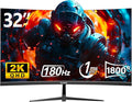 Gawfolk 32 Inch Curved Gaming Monitor, 180Hz QHD 2K Computer Monitor by Gawfolk