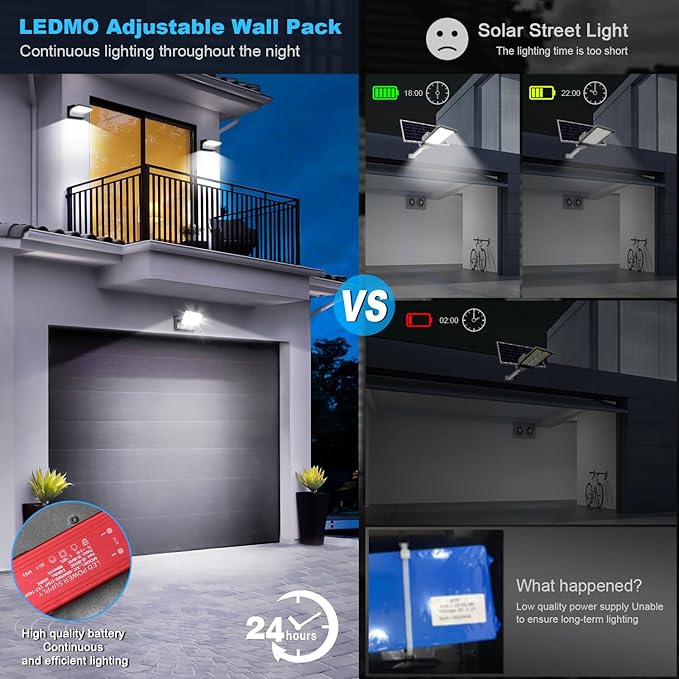 ledmo Outdoor LED Flood Lights - 60W Black 360 Adjustable Head Exterior - Image 3