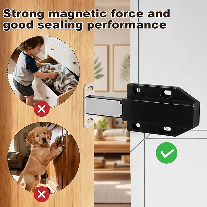 4 Pack Magnetic Push Latch ，Heavy Duty Magnetic Touch Latch，for Push to Open - Image 3