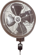 HydroMist Oscillating Wall Mounted Outdoor-Rated Fan, 3-Speed Cord Control by HydroMist