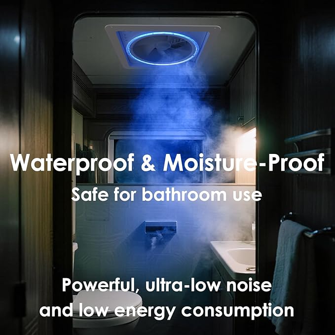 2012 14" RV Roof Vent Fan with Voice Control & 4-Color LED Light, Air Max Ultra - Image 3