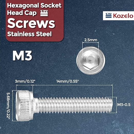 Kozelo 100pcs Socket Head Cap Screws - Image 2