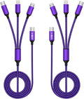 USB C Multi Charging Cable, 3 in 1 Charging Cable Nylon Braided Universal by Firsting