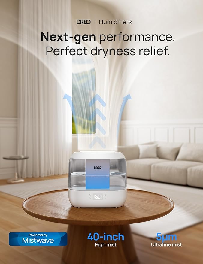 DREO Smart Humidifiers for Bedroom, Top Fill 4L Supersized Humidifier Large Room - Image 2