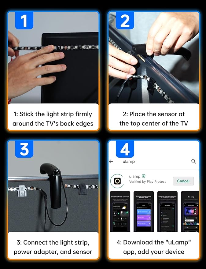 FFJ TV Lights That Change with TV, 21.3ft Cuttable TV LED Backlight - Image 8