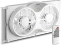 shinic 9" Twin Window Fan with Reversible Airflow, Removable Cover and Bug by SHINIC