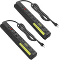 JUNNUJ 20 Amp Power Strip Heavy Duty 2 Pack, Heavy Duty 20 Amp Surge Protector by JUNNUJHome