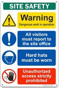Brimar - 12" x 18" - Construction Site Safety Sign - .063″ White Rust-Free by BrimarIndustries