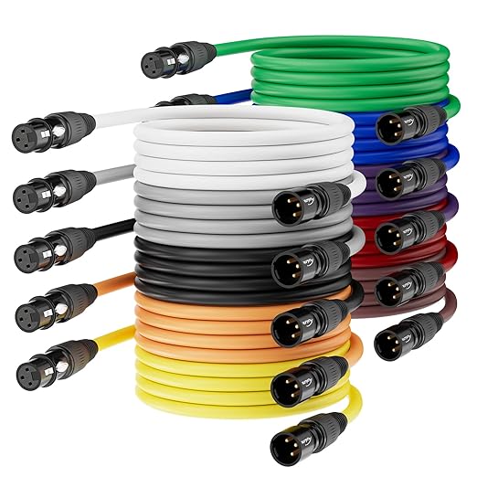 AuxLink XLR Cables, Microphone Cable 6ft 10 Pack, XLR Male to Female by AuxLinkcable