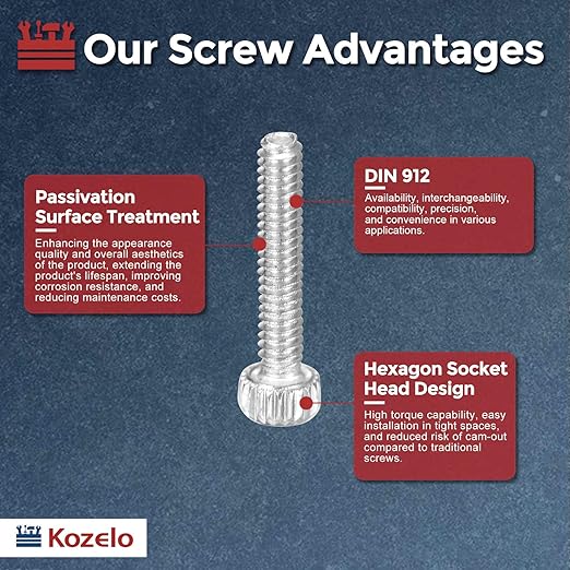 Kozelo 40pcs Socket Head Cap Screws - Image 3