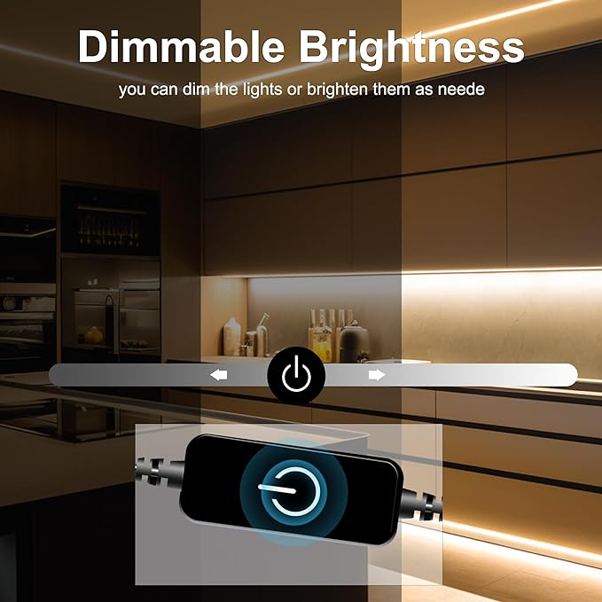 Pandery COB LED Strip, LED Strip Lights 3M/9.84ft, Touch Dimmable LED Strips - Image 4