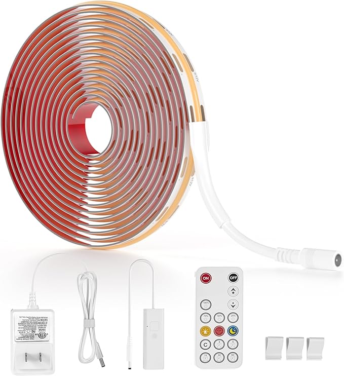 WOBANE Dimmable COB LED Strip Light, 9.8ft Under Cabinet Lighting - Image 6