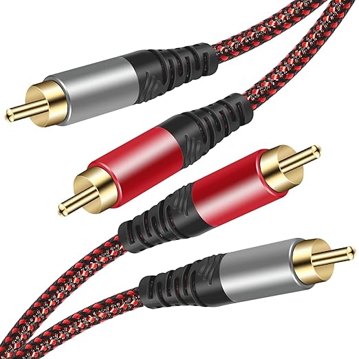 Tiierzon RCA Cable 15Ft, 2Rca Male to 2-RCA Male Audio Stereo Subwoofer Cable by Tiierzon