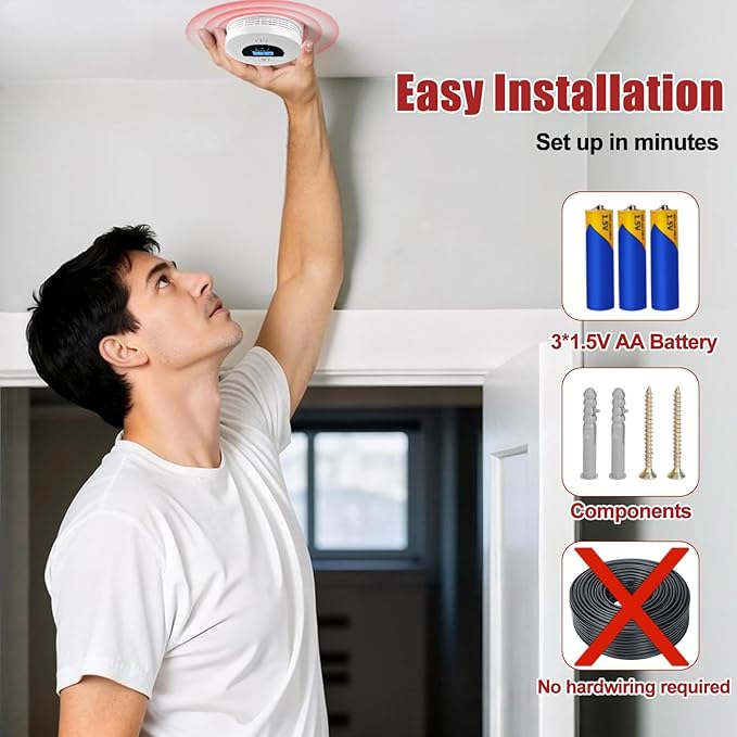3-Pack Interconnected Smoke Detectors and Carbon Monoxide Alarm - Image 7