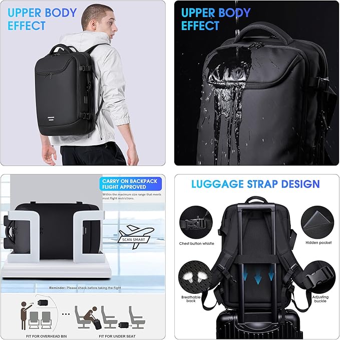 Vacuum Backpack for Men, 50L Expandable Travel Backpack - Image 7
