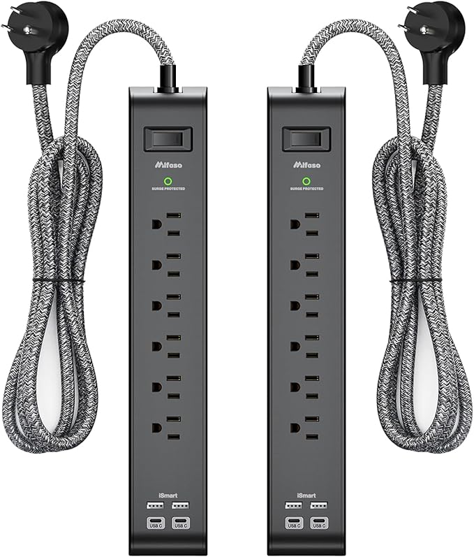 12FT Long Power Strip Surge Protector - by Mifaso
