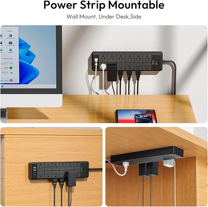 24 Widely Outlets Extension Cord 10 Ft NTONPOWER 15A/1875W Power Strips - Image 7