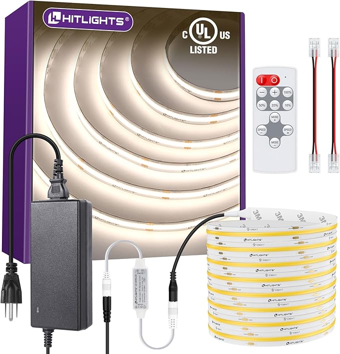 HitLights COB White LED Strip Lights Kit by HitLights