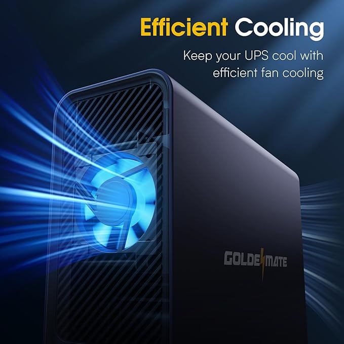 GOLDENMATE 1000VA/600W Lithium UPS Battery Backup & Surge Protector, Backup - Image 7