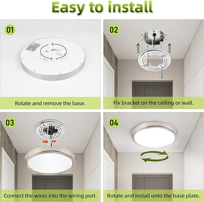 hykolity 9 Inch Selectable CCT LED Round Flat Panel Light, 18W 1800LM - Image 8
